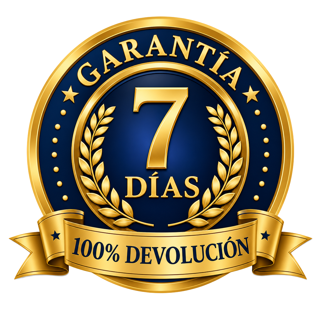 Sello de garantía de 7 días con 100% de devolución